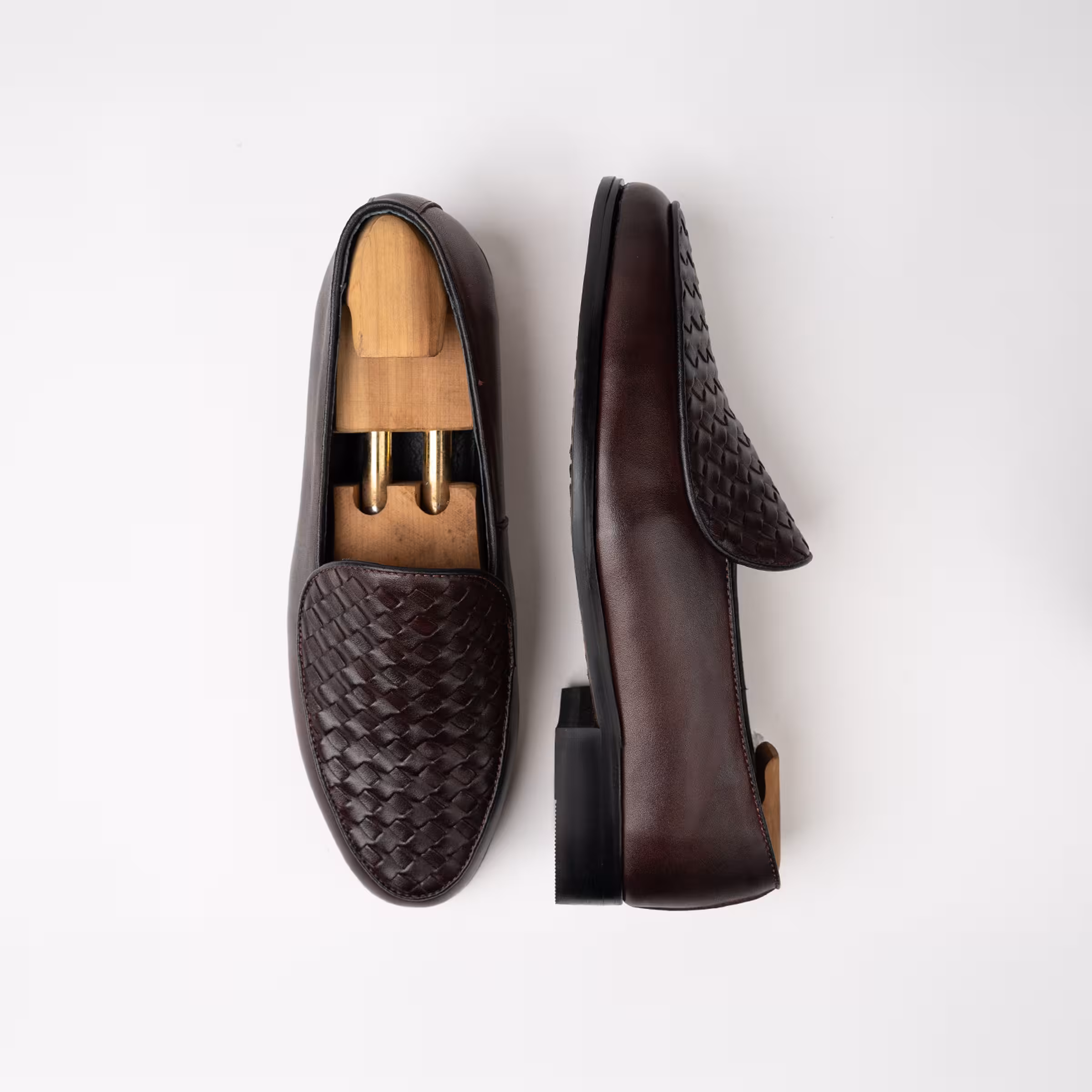 WOVEN LEATHER LOAFER